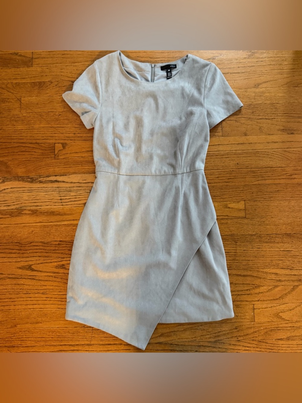 Aqua Faux Suede Envelope Skirt Mini Dress